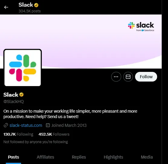 Slack social media strategy: Slack on X