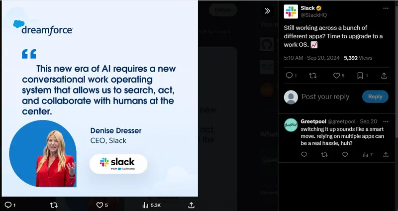 Social media Slack: Slack on X