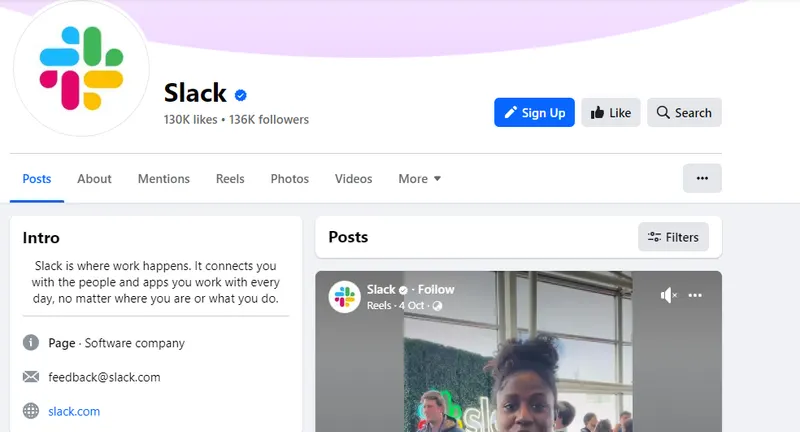 Slack on Facebook: Slack Social Media Strategy