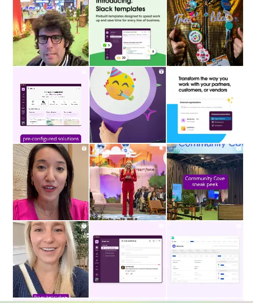 Slack on Instagram: Slack’s brand colour is purple which is used throughout their feed