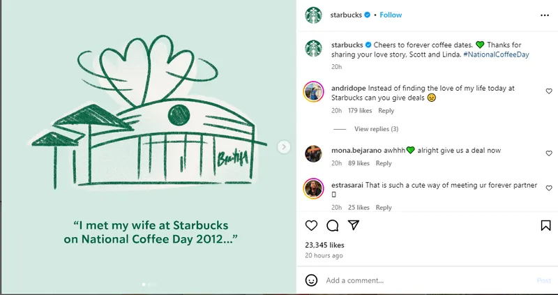 Starbucks social media strategy: UGC content