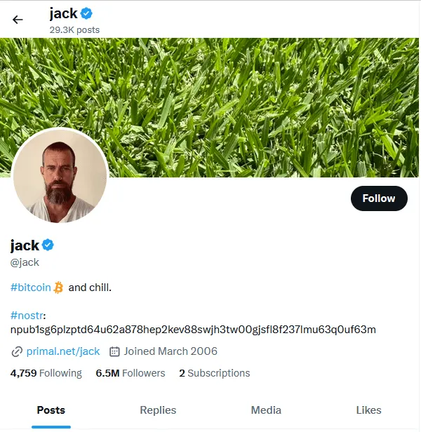 Jack Dorsey Twitter Profile