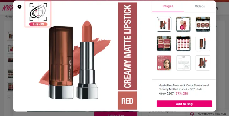 Social media platform trends: The try on feature by beauty brand-Nykaa that lets you try on makeup virtually