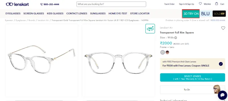 Social media platform trends: Try on feature by Lenskart
