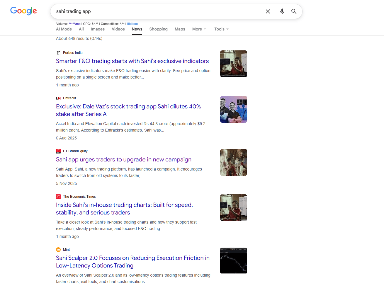 google - "sahi trading app"
