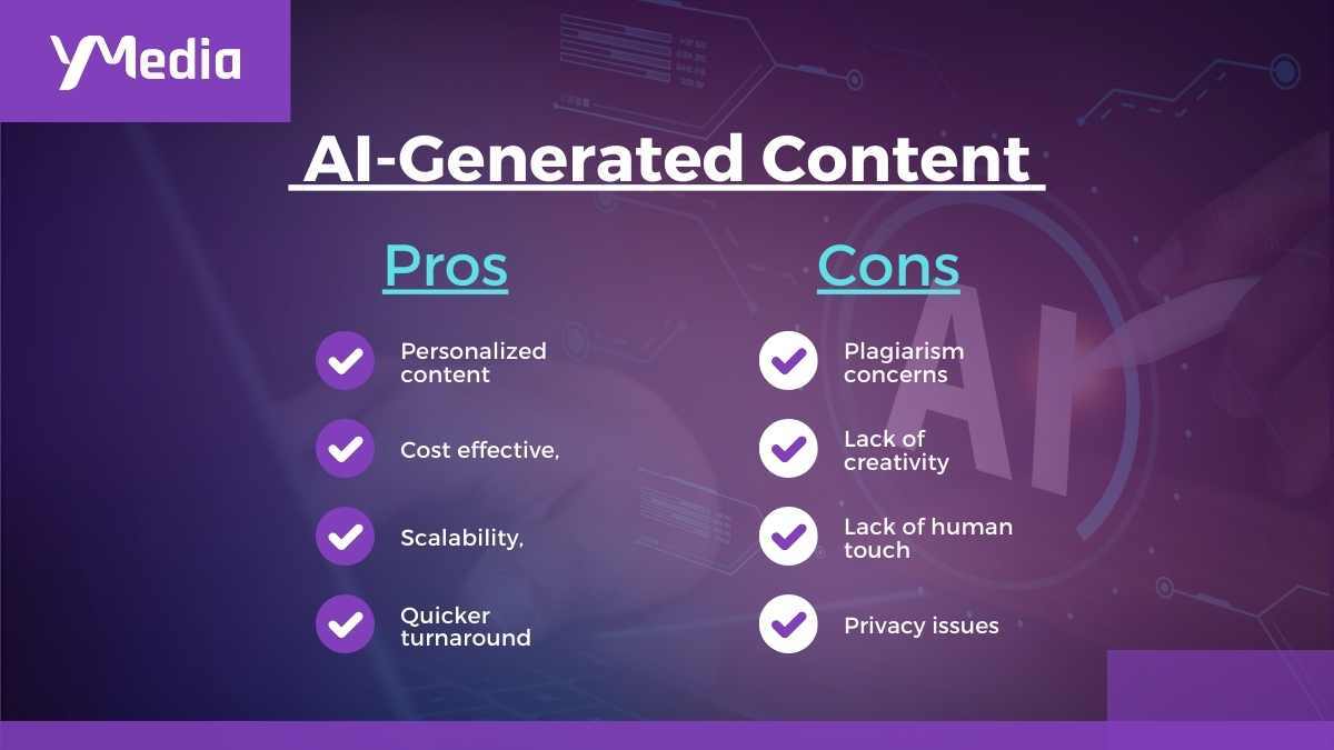 Pros and cons of using AI for content creation