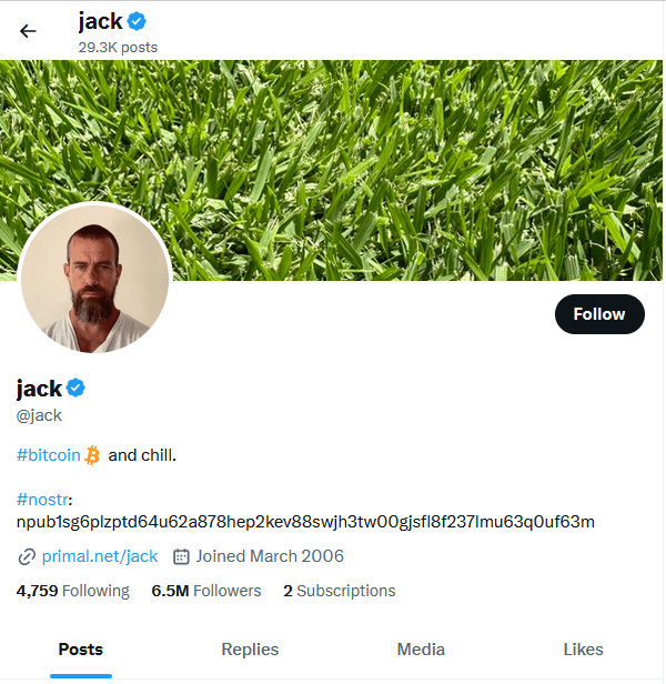 Jack Dorsey Twitter Profile