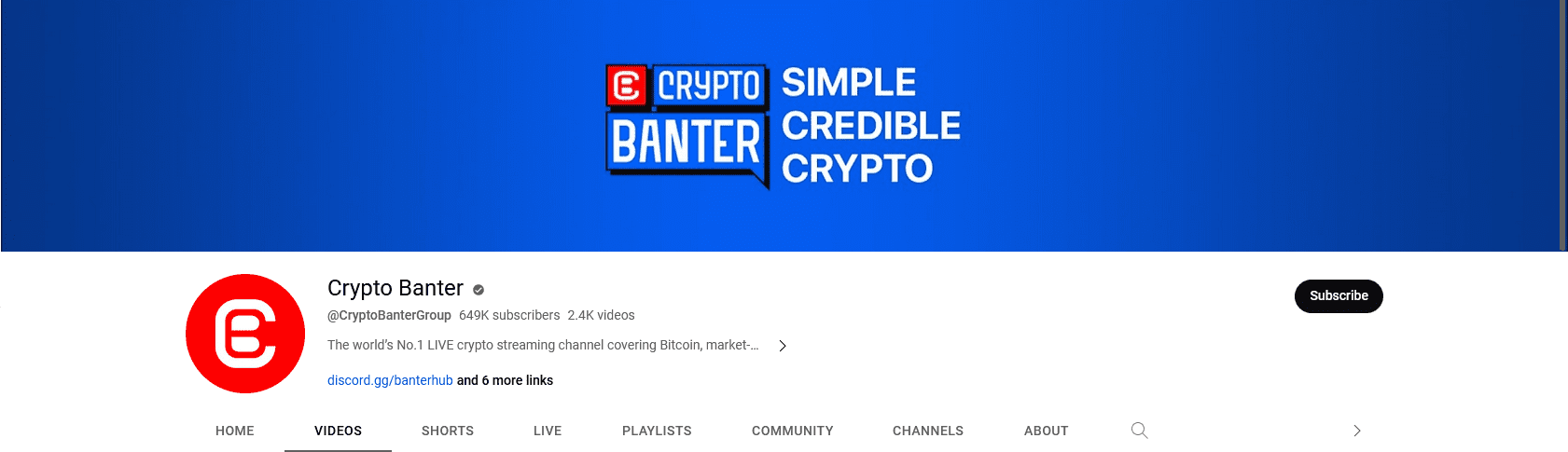 Crypto Banter Youtube Channel