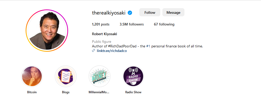 Robert Kiyosaki Instagram Profile